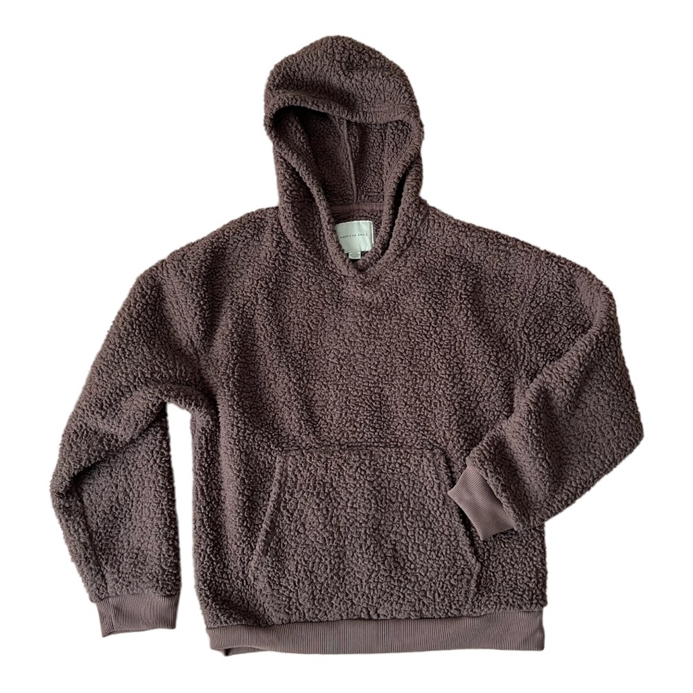 American Eagle Outfitters | Mauve Sherpa Teddy Hoodie Sweatshirt